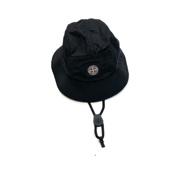 Stone Island Black Nylon Metal Bucket Hat