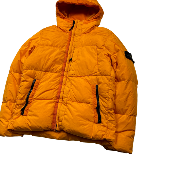 Stone Island 2017 Orange Crinkle Reps Puffer Jacket - Medium