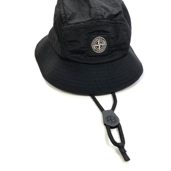 Stone Island Black Nylon Metal Bucket Hat