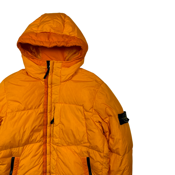 Stone Island 2017 Orange Crinkle Reps Puffer Jacket - Medium