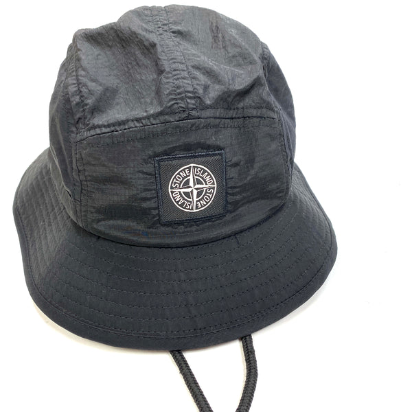 Stone Island Black Nylon Metal Bucket Hat