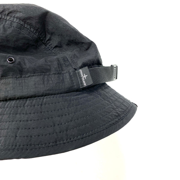 Stone Island Black Nylon Metal Bucket Hat