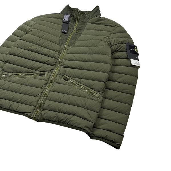 Stone Island 2019 Green Down Filled Loom Woven Puffer Jacket - Medium