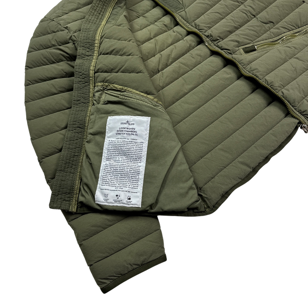 Stone Island 2019 Green Down Filled Loom Woven Puffer Jacket - Medium