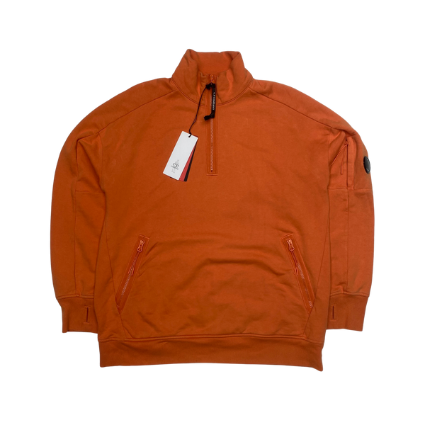 CP Company Orange Pullover Quarter Zip Jumper
