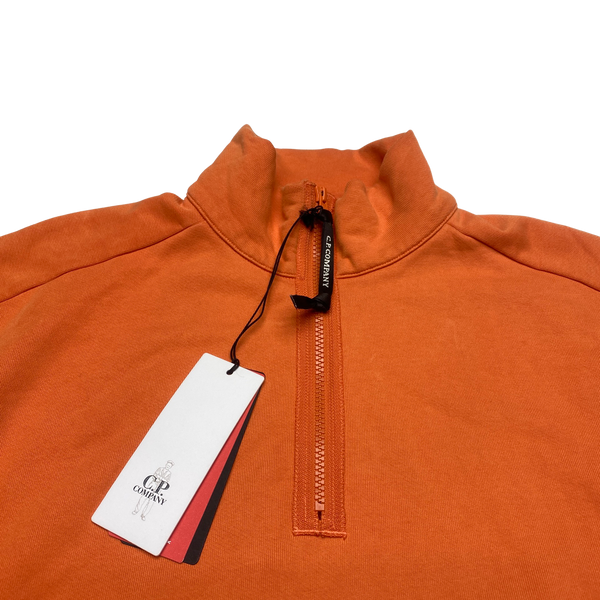 CP Company Orange Pullover Quarter Zip Jumper