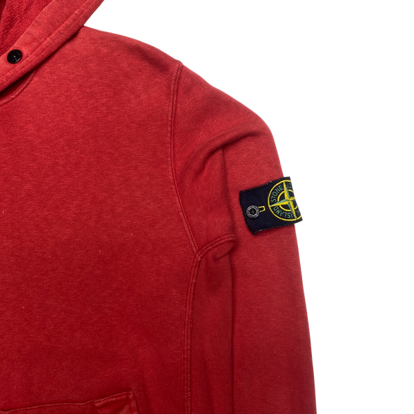 Stone Island 2014 Red Cotton Pullover Hoodie