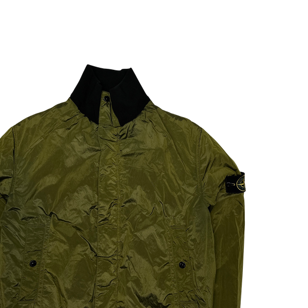 Stone Island Cast Leather Nylon Metal Reversible Jacket