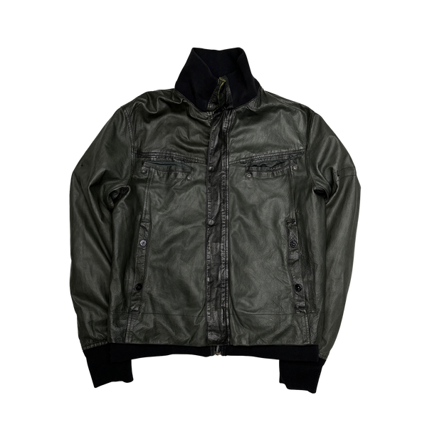 Stone Island Cast Leather Nylon Metal Reversible Jacket