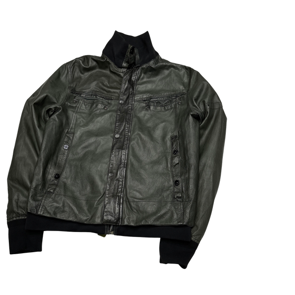Stone Island Cast Leather Nylon Metal Reversible Jacket