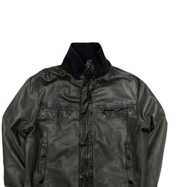 Stone Island Cast Leather Nylon Metal Reversible Jacket