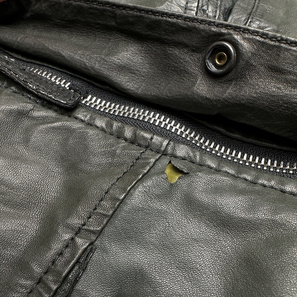 Stone Island Cast Leather Nylon Metal Reversible Jacket