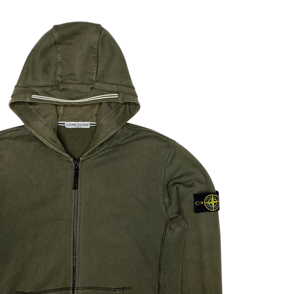 Khaki green sales stone island hoodie