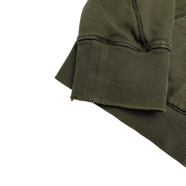 Stone Island Khaki Green Cotton Zipped Hoodie