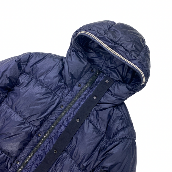 Stone Island Navy Down Filled Garment Dyed Puffer Jacket Mat s Island