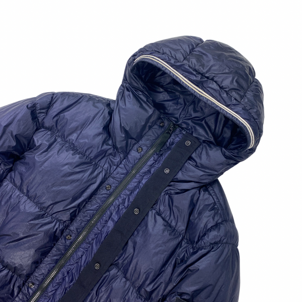 Stone Island Navy Down Filled Garment Dyed Puffer Jacket