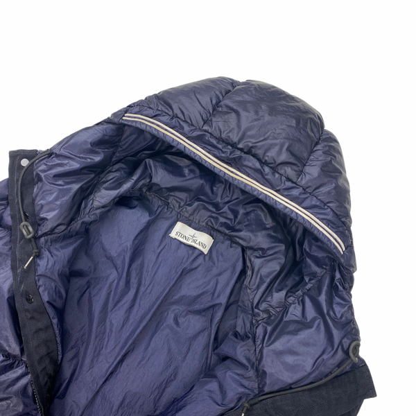 Stone Island Navy Down Filled Garment Dyed Puffer Jacket
