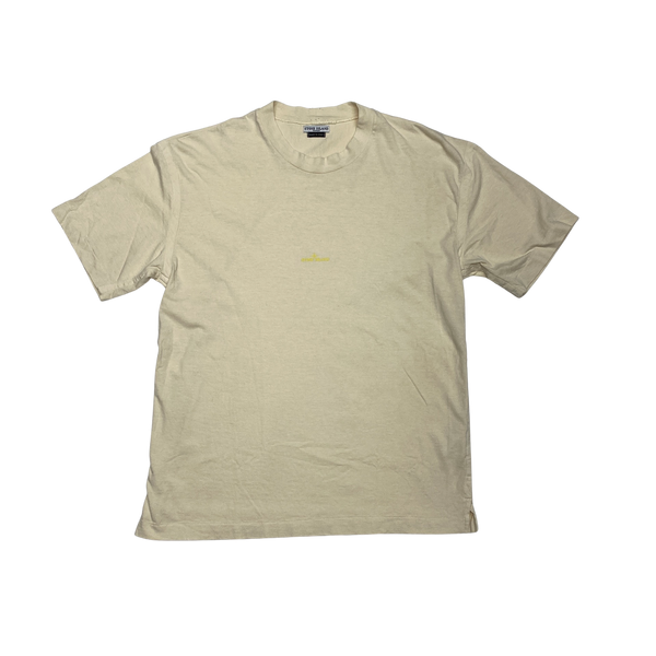 Stone Island Cream Spellout 2004 Cotton T Shirt