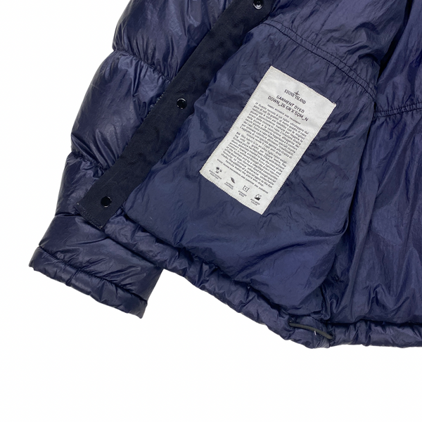 Stone Island Navy Down Filled Garment Dyed Puffer Jacket