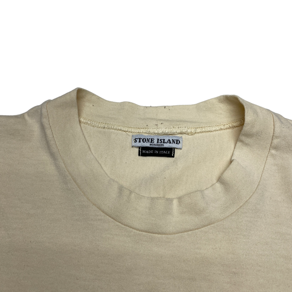 Stone Island Cream Spellout 2004 Cotton T Shirt