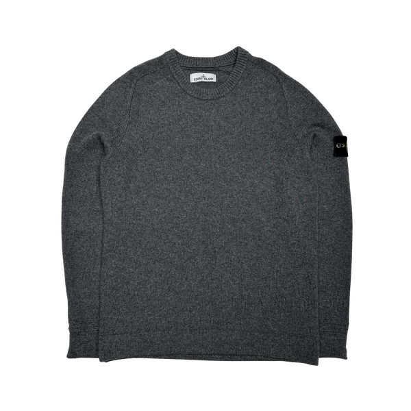 Stone Island 2018 Dark Grey Wool Crewneck Jumper