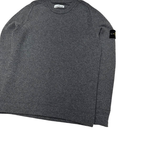 Stone Island 2018 Dark Grey Wool Crewneck Jumper