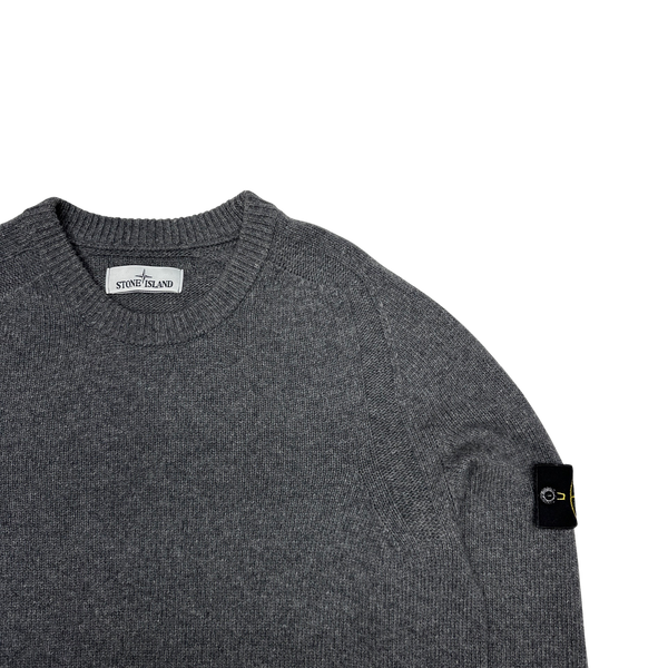 Stone Island 2018 Dark Grey Wool Crewneck Jumper