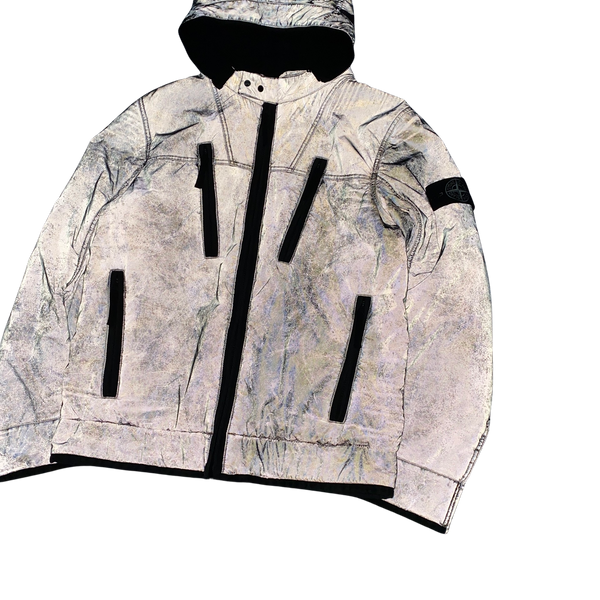 Stone Island Silver 2011 Liquid Reflective Fleece Lined Jacket