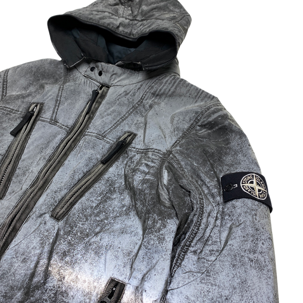 Stone Island Silver 2011 Liquid Reflective Fleece Lined Jacket