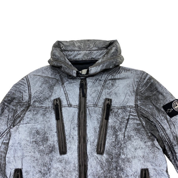 Stone Island Silver 2011 Liquid Reflective Fleece Lined Jacket