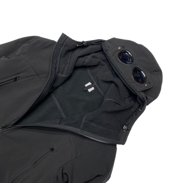 CP Company Black Fleece Lined Soft Shell Goggle Jacket
