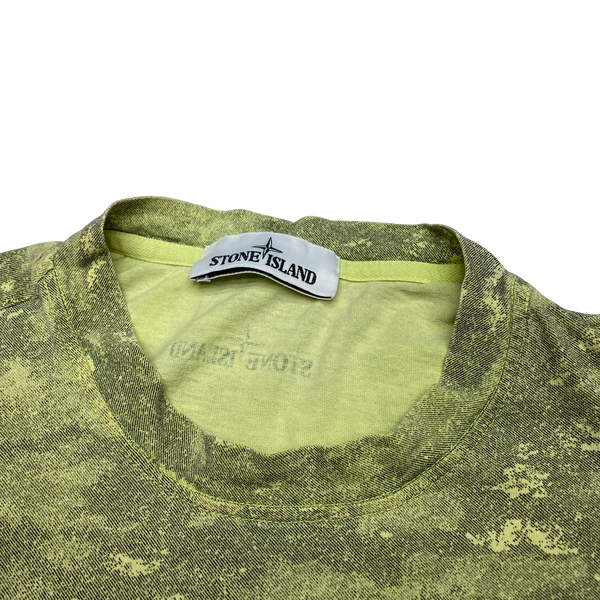 Stone Island Yellow Green Acid Camo Cotton T Shirt
