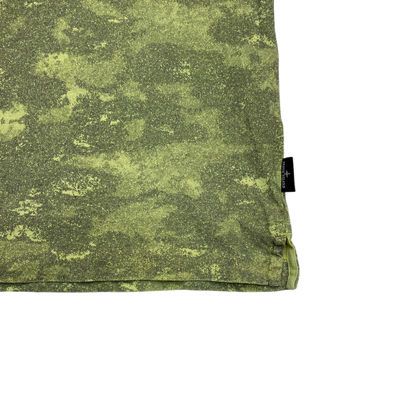 Stone Island Yellow Green Acid Camo Cotton T Shirt