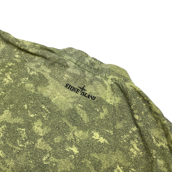 Stone Island Yellow Green Acid Camo Cotton T Shirt