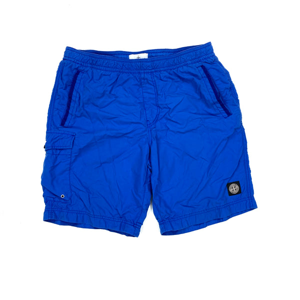 Stone Island Blue Cotton Swim Shorts