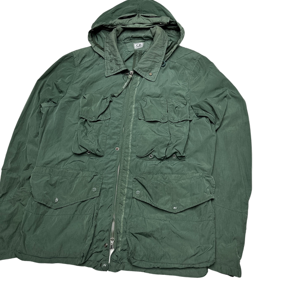 CP Company Green Multipocket Nylon Metal Shimmer Goggle Jacket