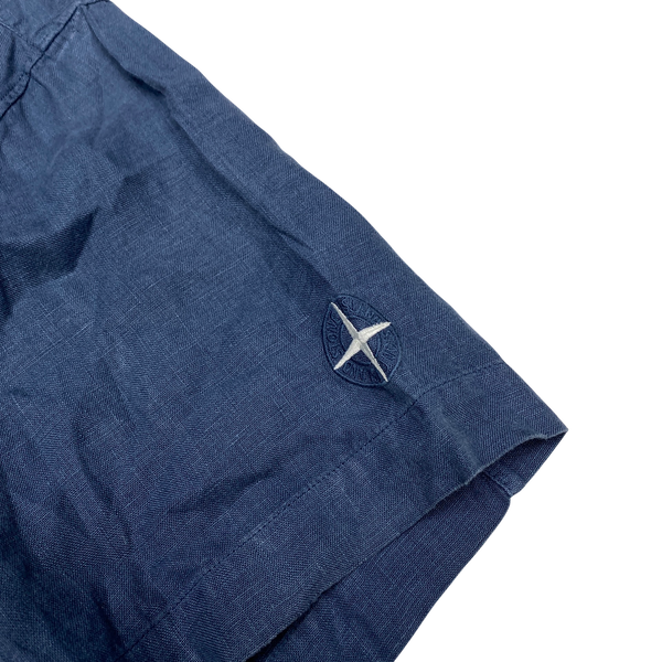 Stone Island 2020 Navy Linen Summer Shirt