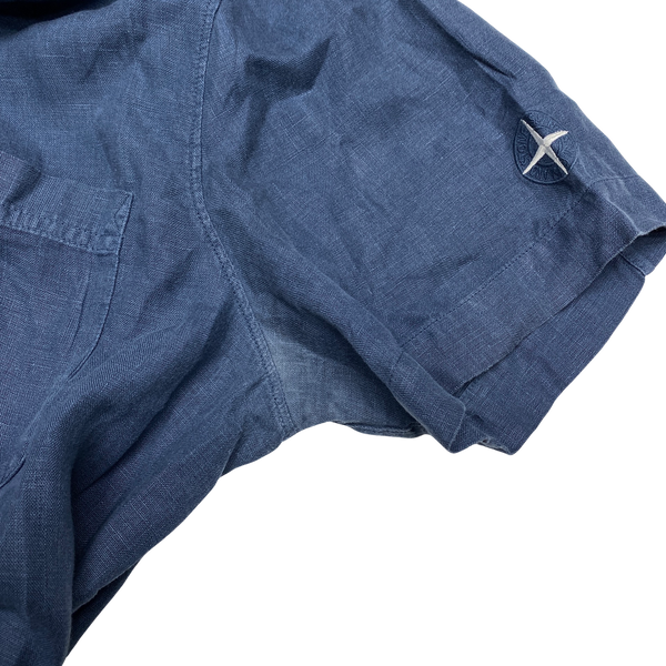 Stone Island 2020 Navy Linen Summer Shirt