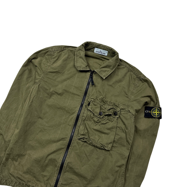 Stone Island 2021 Khaki Cotton Overshirt - Medium