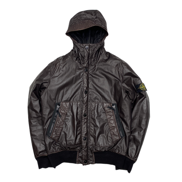 Stone Island Dark Brown Mussola Gommata Padded Jacket