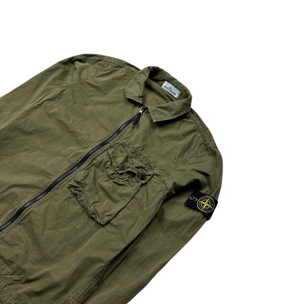 Stone Island 2021 Khaki Cotton Overshirt - Medium