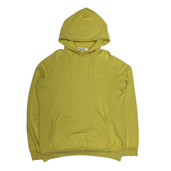 Stone Island 2010 Yellow Spellout Cotton Hoodie