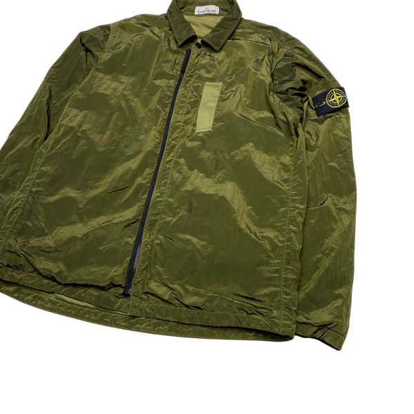 Stone Island Khaki Green Nylon Metal Overshirt