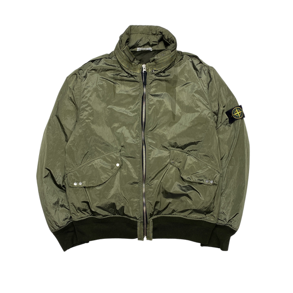 Stone Island 2008 Olive Green Nylon Metal Quilted Jacket