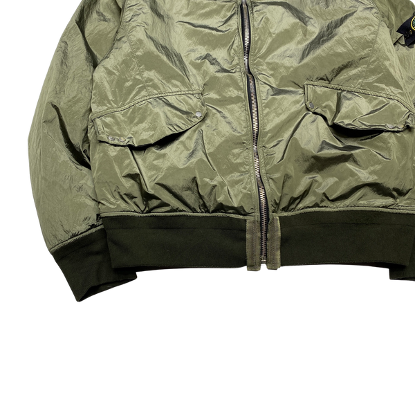 Stone Island 2008 Olive Green Nylon Metal Quilted Jacket