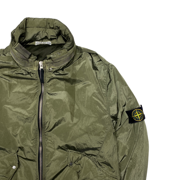 Stone Island 2008 Olive Green Nylon Metal Quilted Jacket