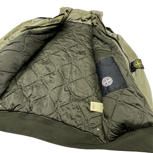 Stone Island 2008 Olive Green Nylon Metal Quilted Jacket