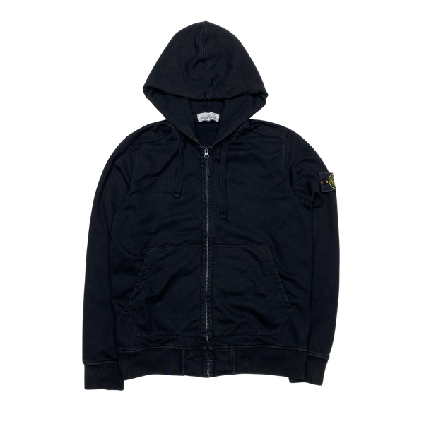Stone Island 2018 Black Zipped Cotton Hoodie