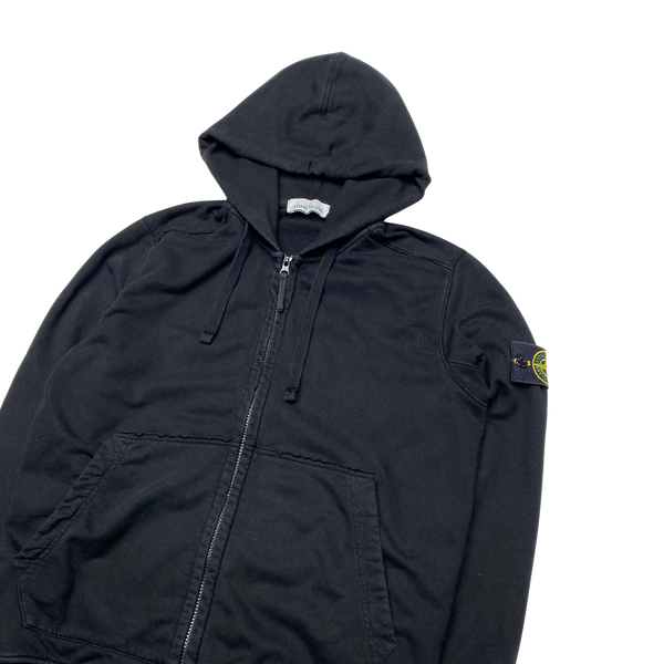 Stone Island 2018 Black Zipped Cotton Hoodie