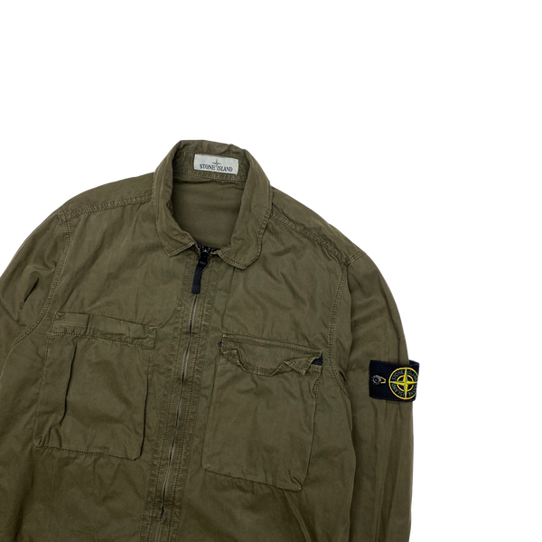 Stone Island 2018 Khaki Cotton Zipped Overshirt